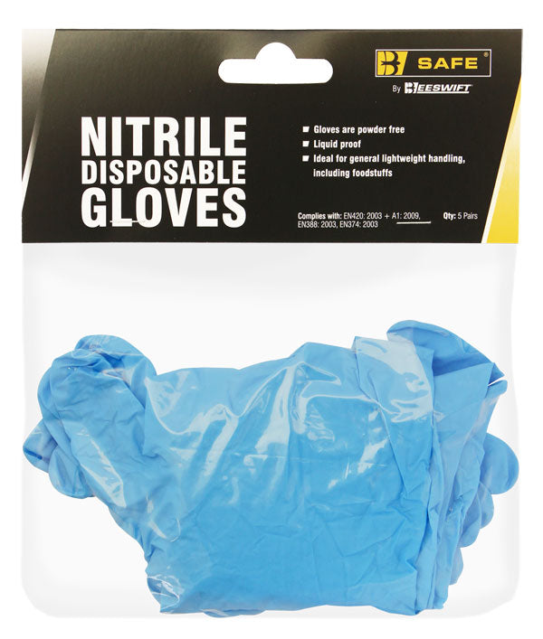 NITRILE DISPOSABLE GLOVE PACK OF 5 PAIRS
