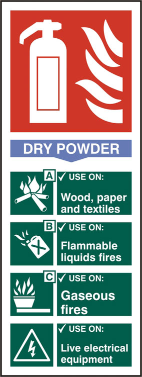 Beeswift Fire Extinguisher Dry Powder Sign Rigid PVC