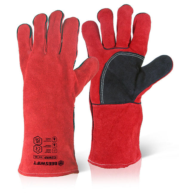 Beeswift Welders Gauntlet Gloves 14" Reinforced Palm