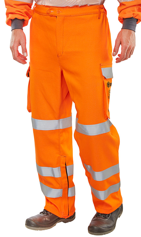 Beeswift ARC Compliant Hi-Vis Rail Spec Trousers