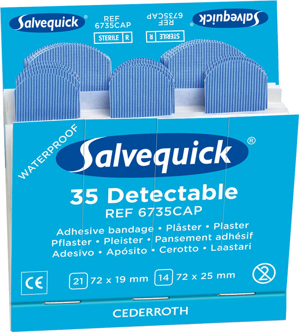 Salvequick Detectable Plasters Refill Pack 6X35