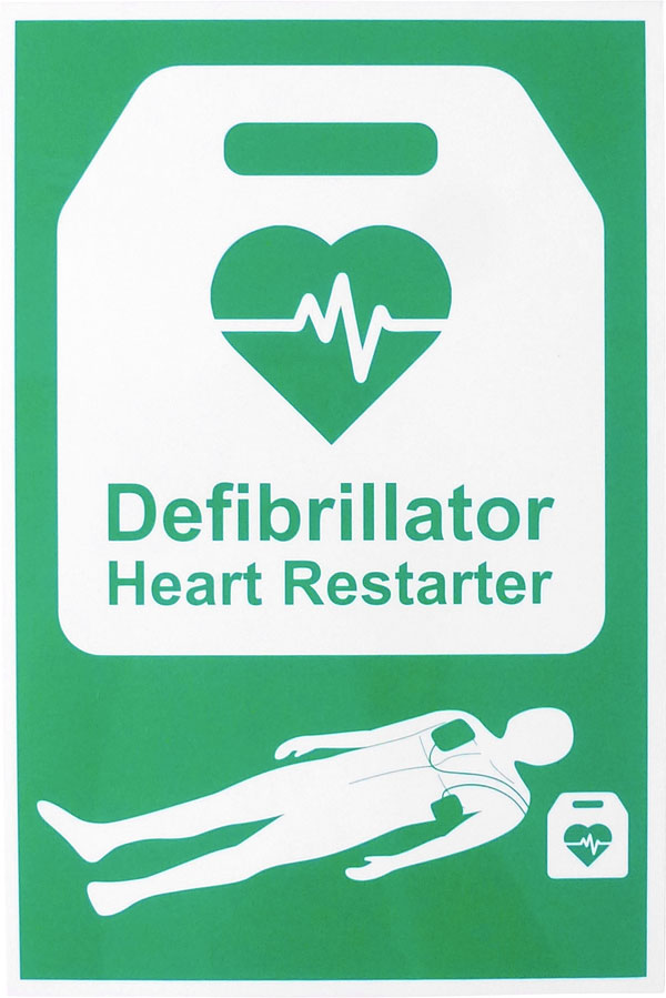 Click Medical External Defibrillation Sign Rigid Plastic