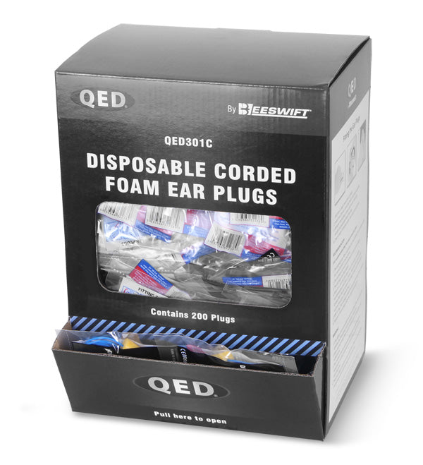Beeswift QED Disposable Foam Corded Ear Plugs