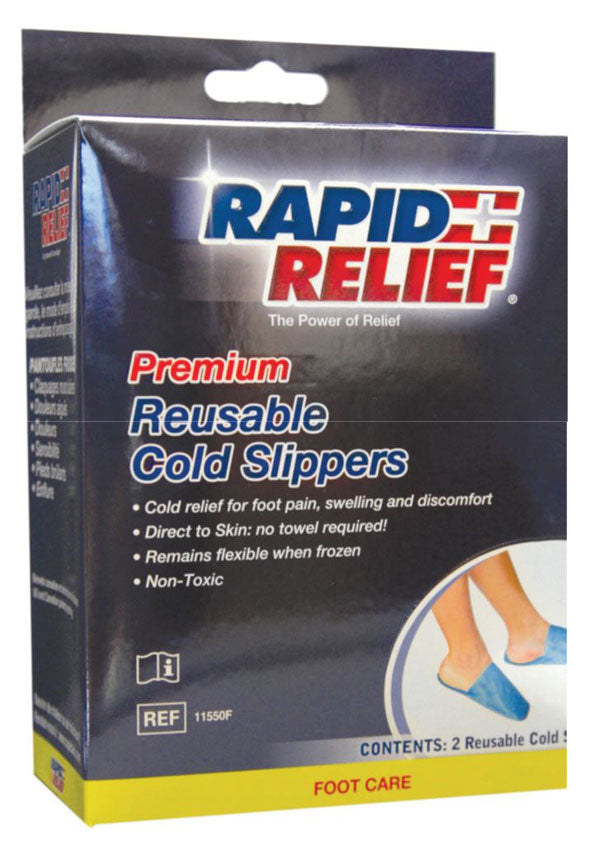 Rapid Relief Premium Reusable Hot/Cold Slippers 5"X12"