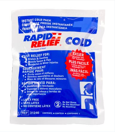 Rapid Relief Instant Cold Pack SmallL 4"X 6"