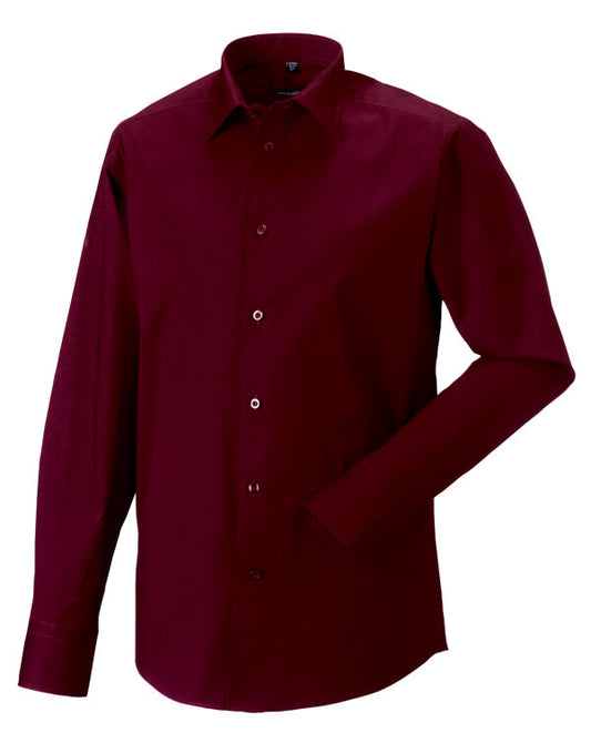 Russell Collection Mens LS Stretch Shirt