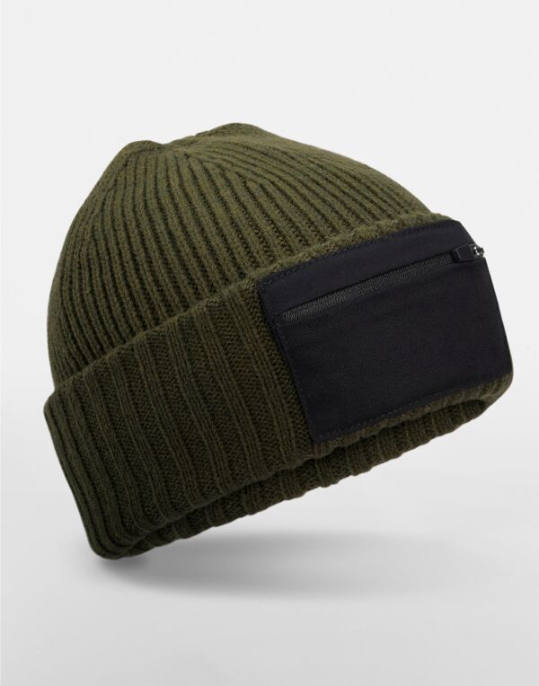 Beechfield Zip Patch Beanie