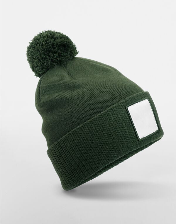 Beechfield Appliqué Patch Pom Beanie