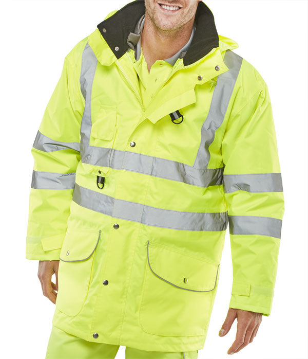 Beeswift Elsener Hi-Vis 7-in-1 Jacket and Bodywarmer Waterproof