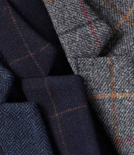 BK521 Navy herringbone Detail