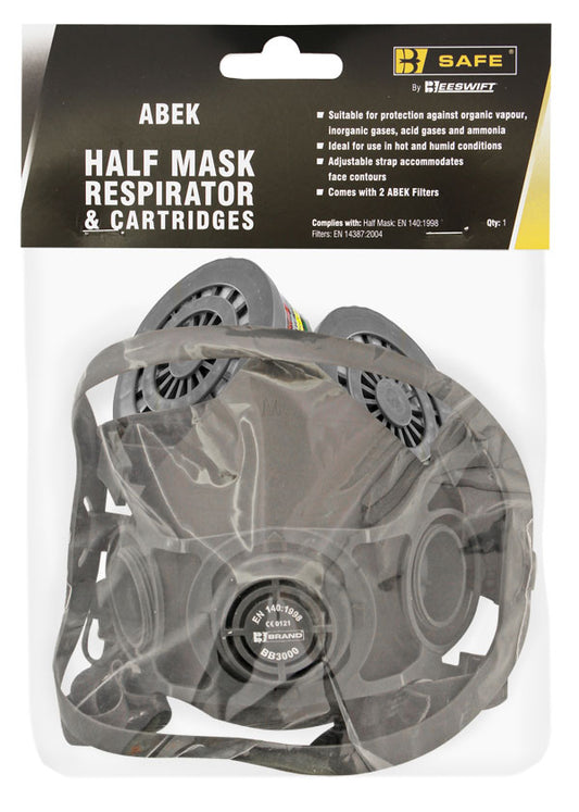 HALF MASK RESPIRATOR AND ABEK CARTRIDGES