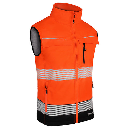 Beeswift Deltic Two-Tone Hi-Vis Softshell Rail Bodywarmer