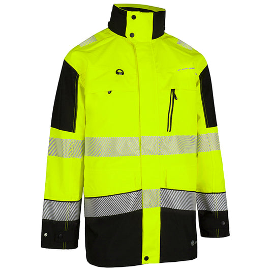 Beeswift Deltic Hi-Vis Two-Tone Ripstop Breathable and Waterproof Rail Jacket