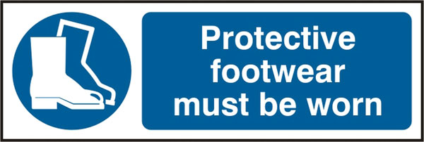 PROTECTIVE FOOTWEAR MUST BE WORN SIGN
