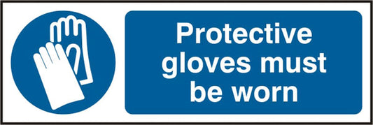 GLOVES MUST BE WORN RIGID PVC SIGN