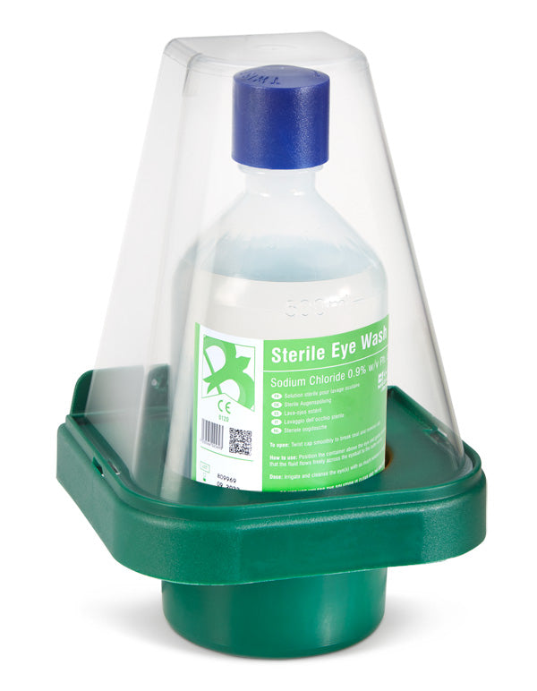 Click Medical Single Eyewash Bottle with Wall Mount Stand