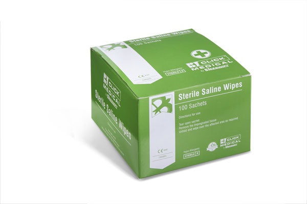 Click Medical Sterile Saline Wipes Box 100