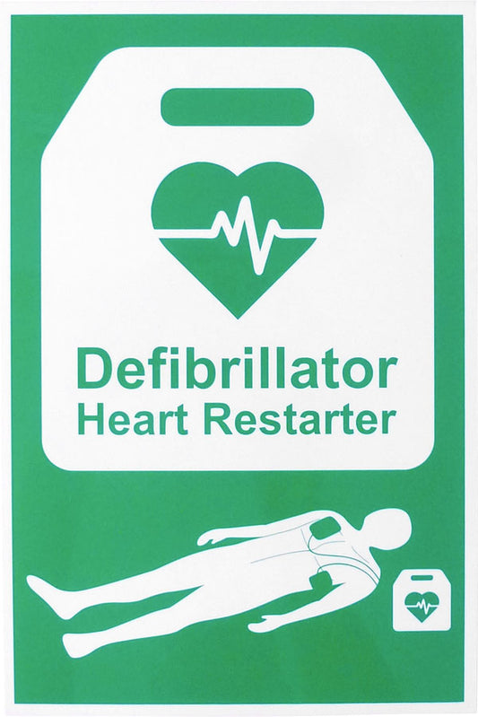 Click Medical External Defibrillation Sign Rigid Plastic