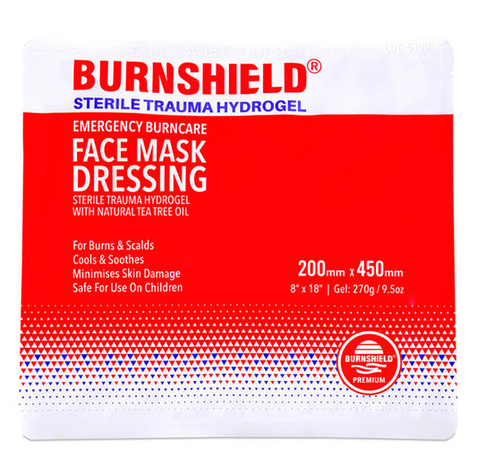 Burnshield Sterile Trauma Hydrogel Face Mask Precut 200MM x 450mm