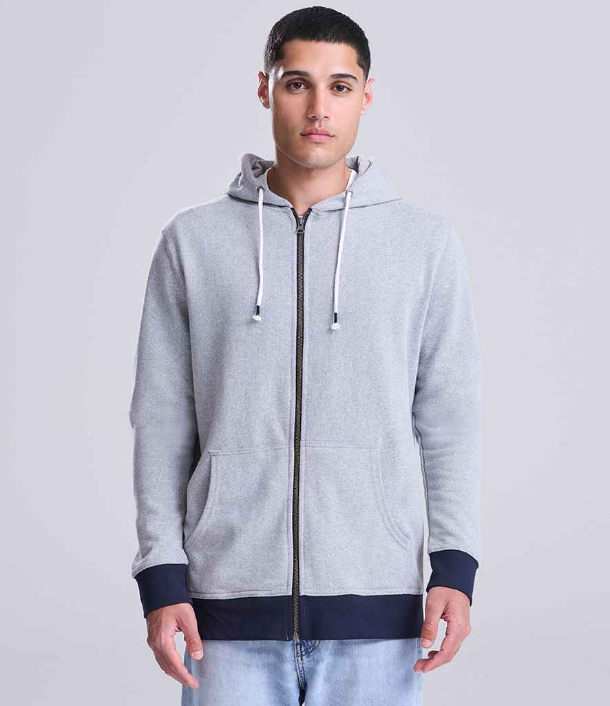 EA051 Heather Grey/Navy Model
