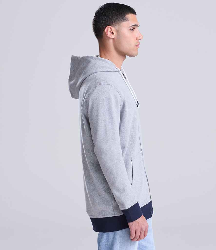 EA051 Heather Grey/Navy Model