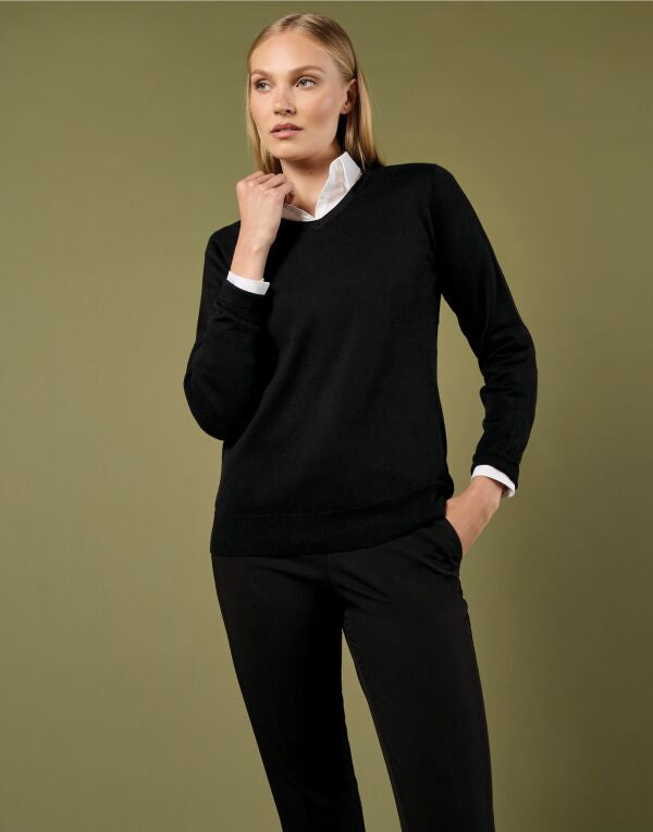 Kustom Kit Ladies Arundel V Neck Sweater