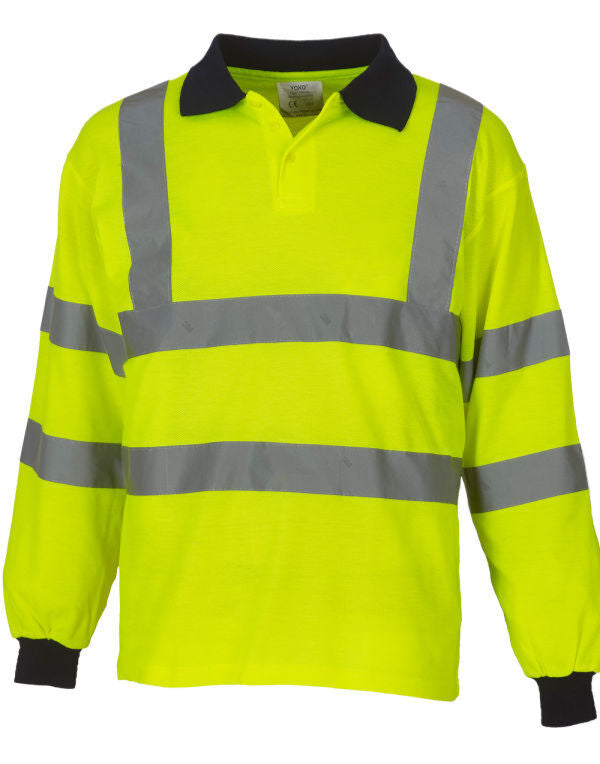 Yoko Hi-Vis 2 Band Long Sleeve Polo