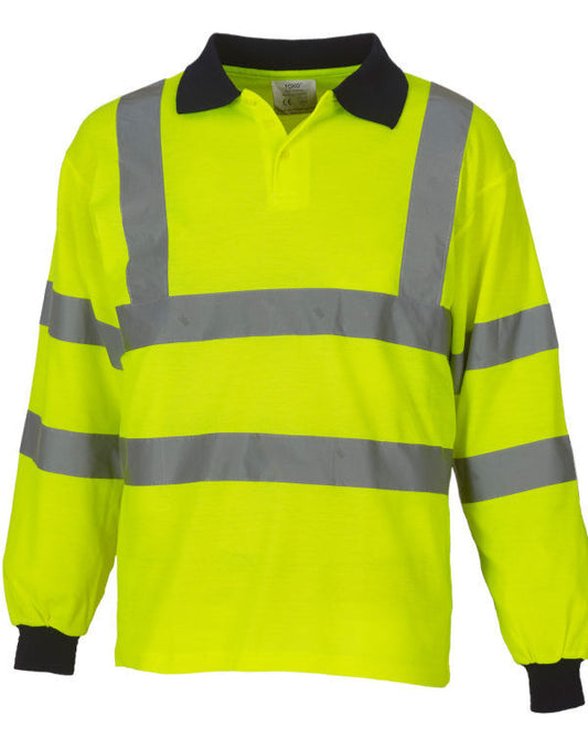 Yoko Hi-Vis 2 Band Long Sleeve Polo