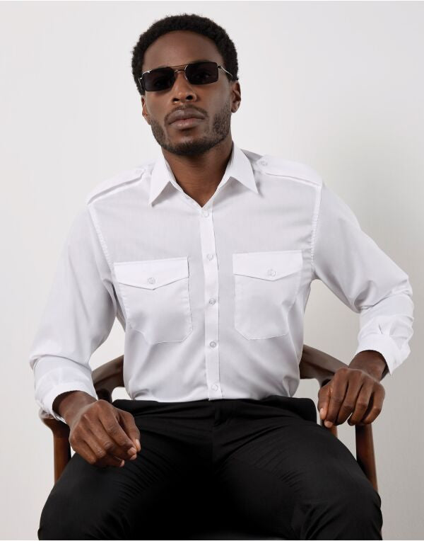 Kustom Kit Tailored Fit L/S Pilot Shirt