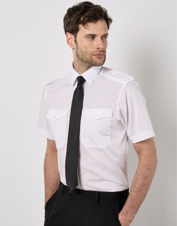 Kustom Kit Mens SS Tailored Pilot Shirt