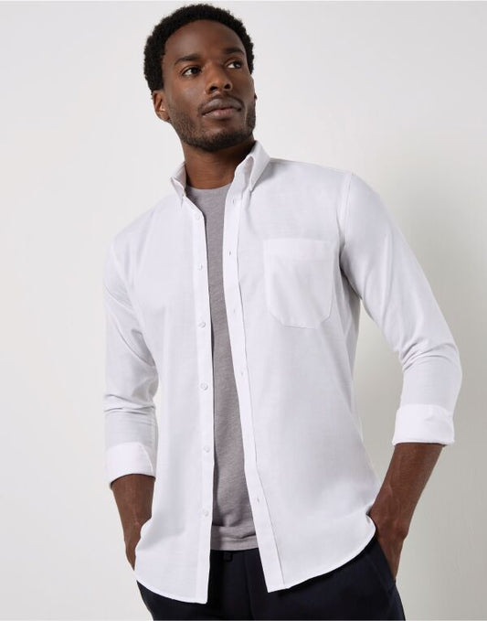 Kustom Kit Mens LS Slim Workwear Shirt