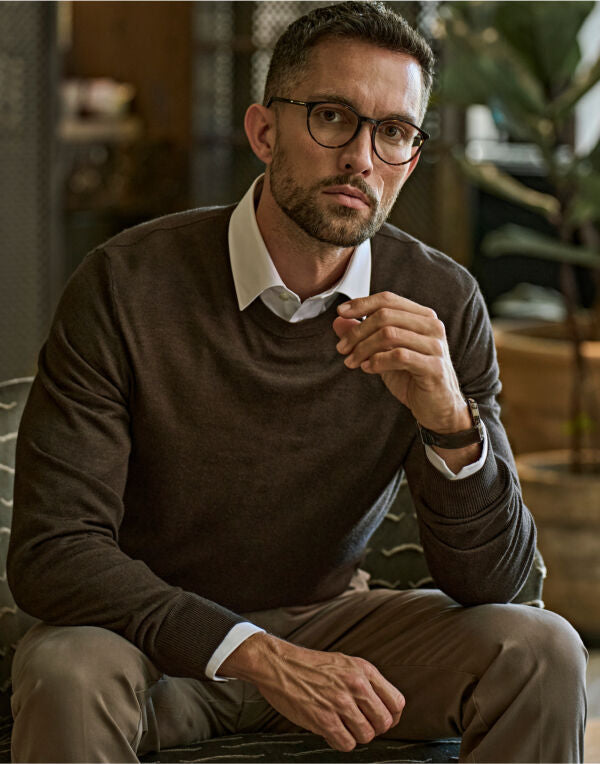 Tee Jays Mens Crew Neck Knitted Sweater