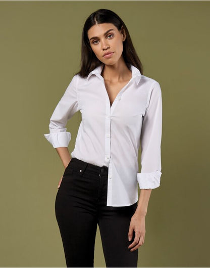 Kustom Kit Lady LS Tailored Poplin Shirt