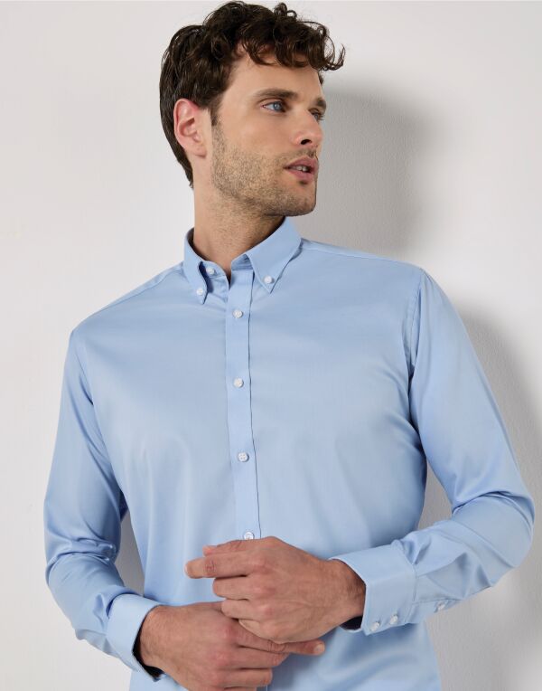 Kustom Kit Mens LS Stretch Oxford Shirt