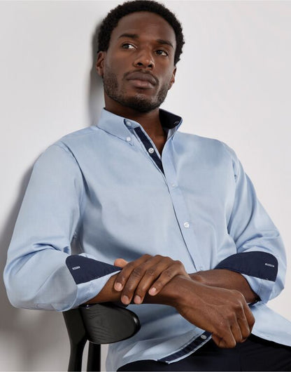 Kustom Kit Mens LS Contrast BDC Shirt