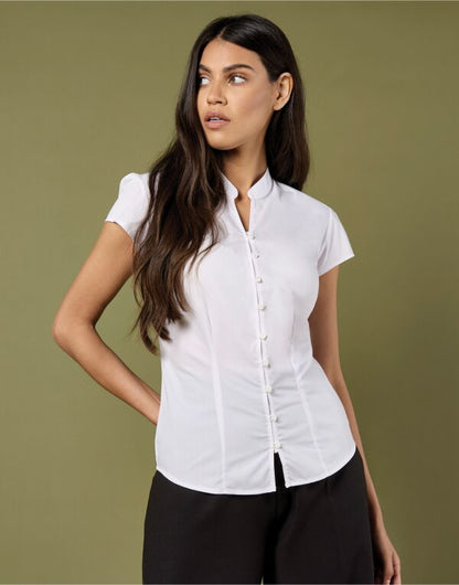 Kustom Kit Ladies Mandarin Collar Blouse