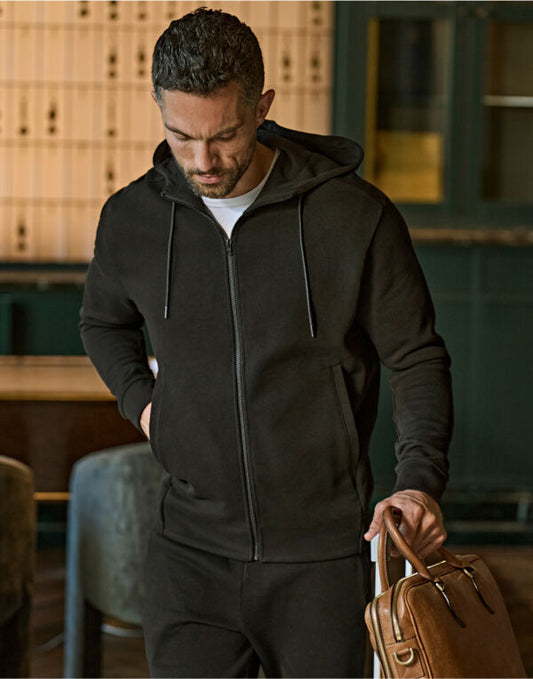 Tee Jays Ribbed Interlock Hood Full Zip