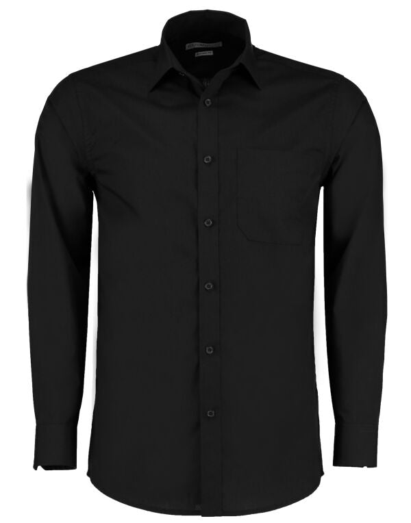 Kustom Kit Mens LS Tailored Poplin Shirt