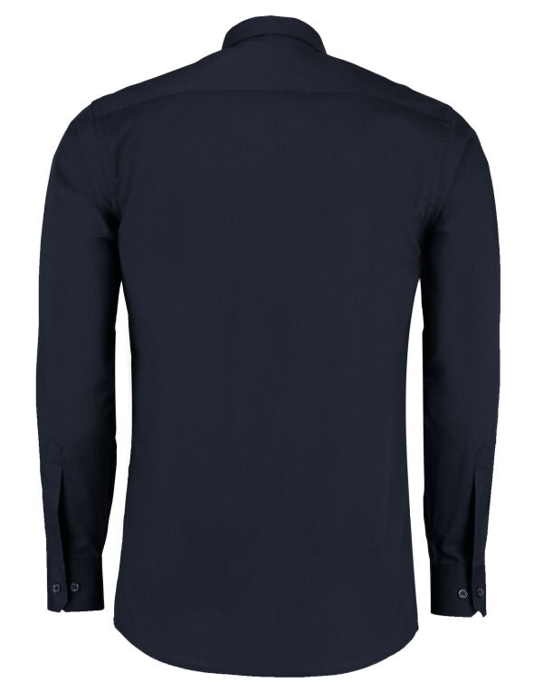 Kustom Kit Mens LS Tailored Poplin Shirt