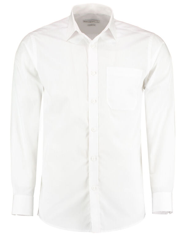 Kustom Kit Mens LS Tailored Poplin Shirt