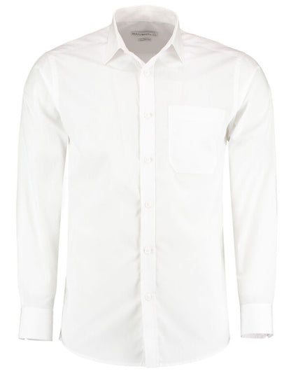 Kustom Kit Mens LS Tailored Poplin Shirt