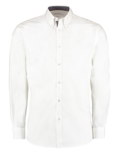 Kustom Kit Mens LS Contrast BDC Shirt