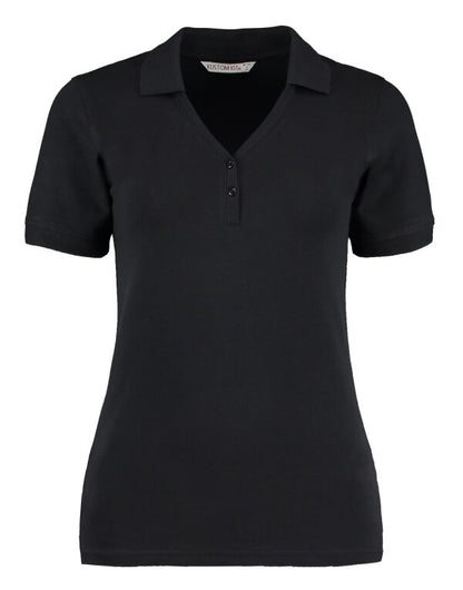 Kustom Kit Ladies Comfortec VNeck Polo